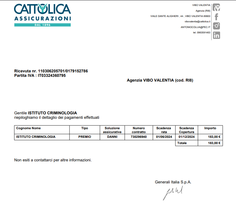 Polizza Assicurativa 2 - Infortuni Studenti